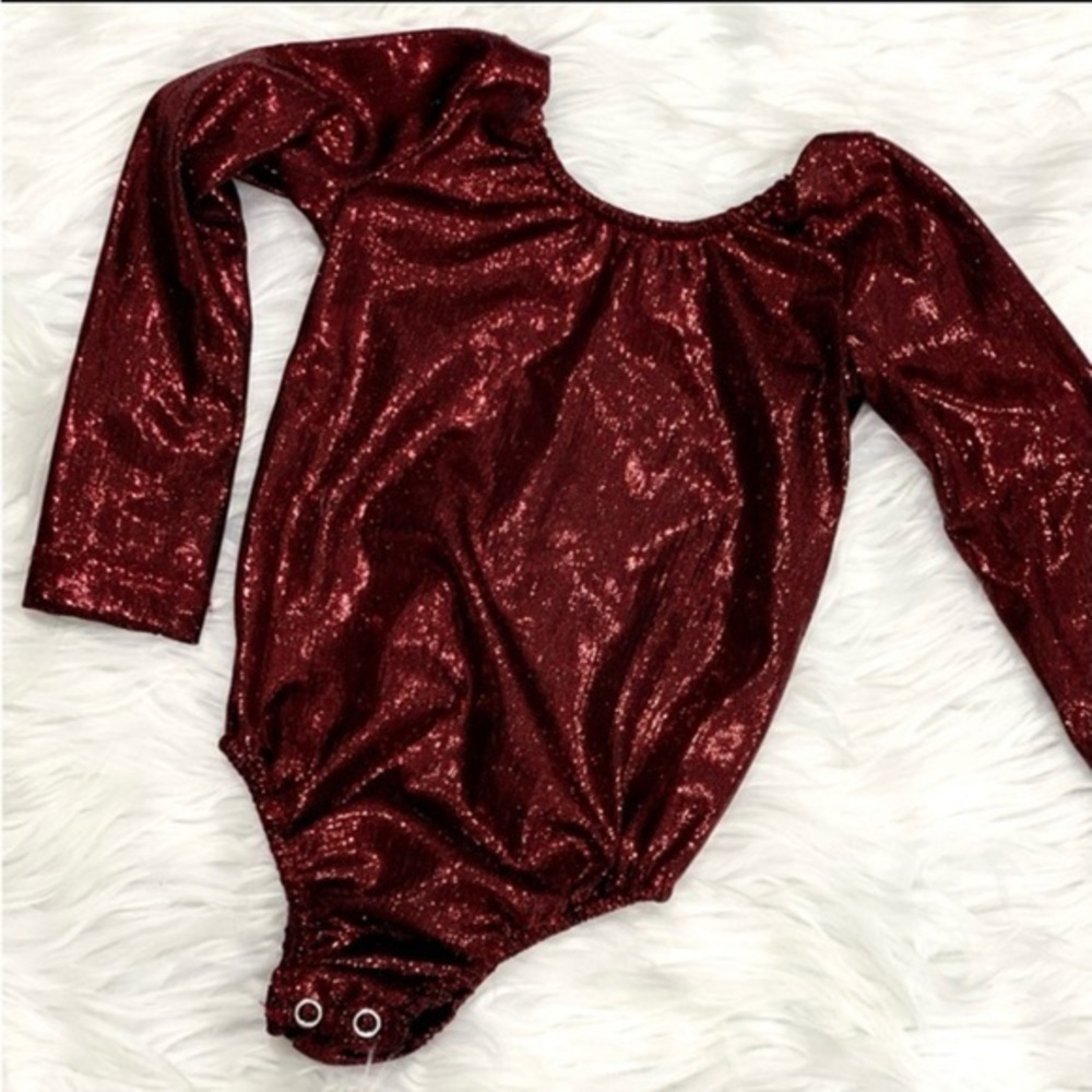 New Bailey’s Blossoms Baby Girl’s Shiny Red Leotard Size 0-3 Months NWT